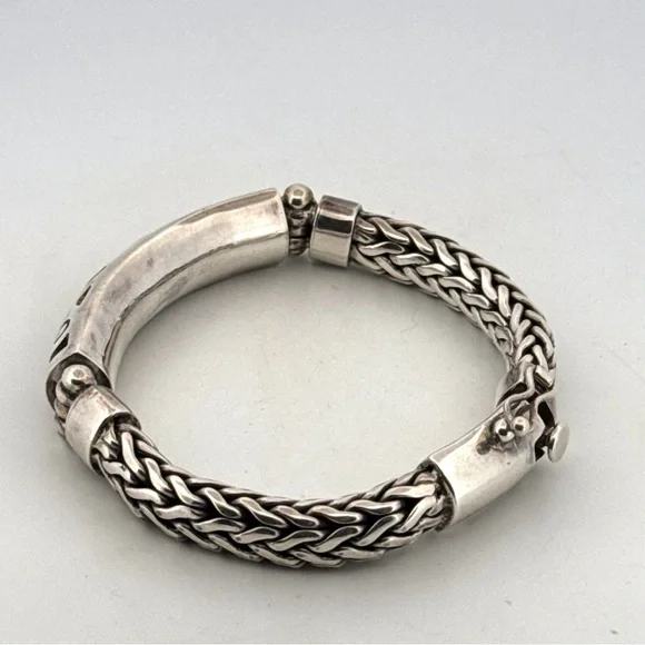 Artisan Handmade Sterling Silver Braided Bracelet 72.7g - Picture 3 of 10